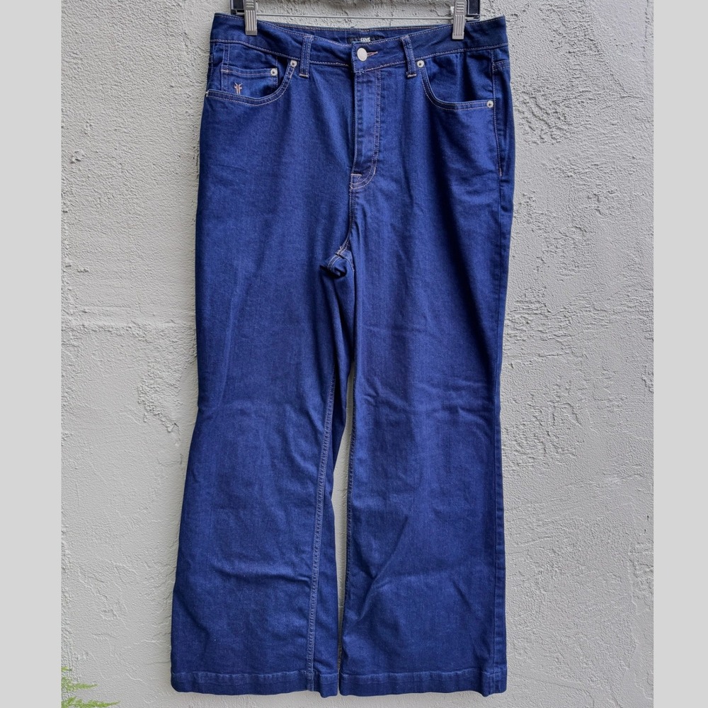FRYE Womens Blue Denim High Rise Flare Jeans Size 30 Pants Retro Designer